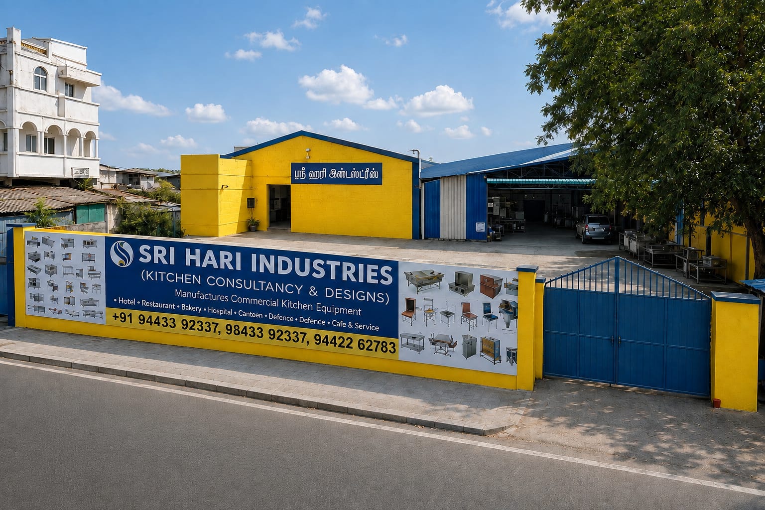 Sri Hari Industries commercial kitchen manufacturing facility in Coimbatore